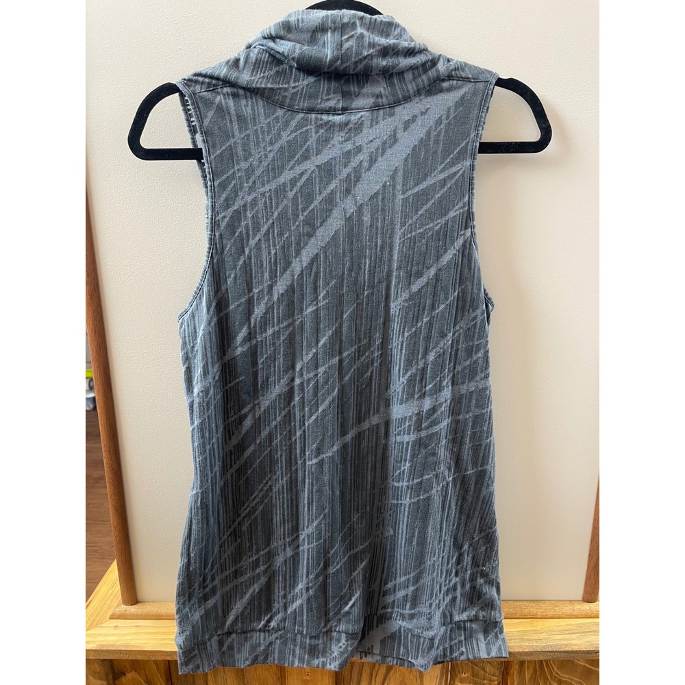 Calvin Klein Womens Grey Abstract Cowl Neck Sleeveless Banded Hem Top Size M - Picture 3 of 4